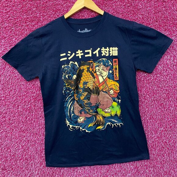 Threadless The Cat and the Koi Graphic Design T-Shirt M - Picture 3 of 5